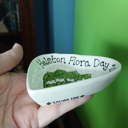 2nds - Helston Flora Day 2024 Heart Trinket Dish - Lily Of The Valley - Hand Painted - Ceramic