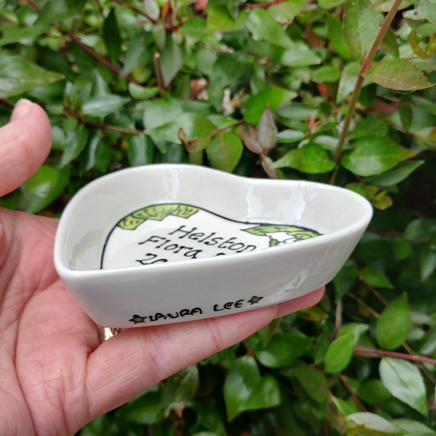 Helston Flora Day 2026 Heart Trinket Dish - Lily Of The Valley - Hand Painted - Ceramic