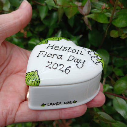 Flora Day 2026 Heart Trinket Box - Daisy - Lily Of The Valley - Bluebells - Hand Painted - Fine China - Style 5