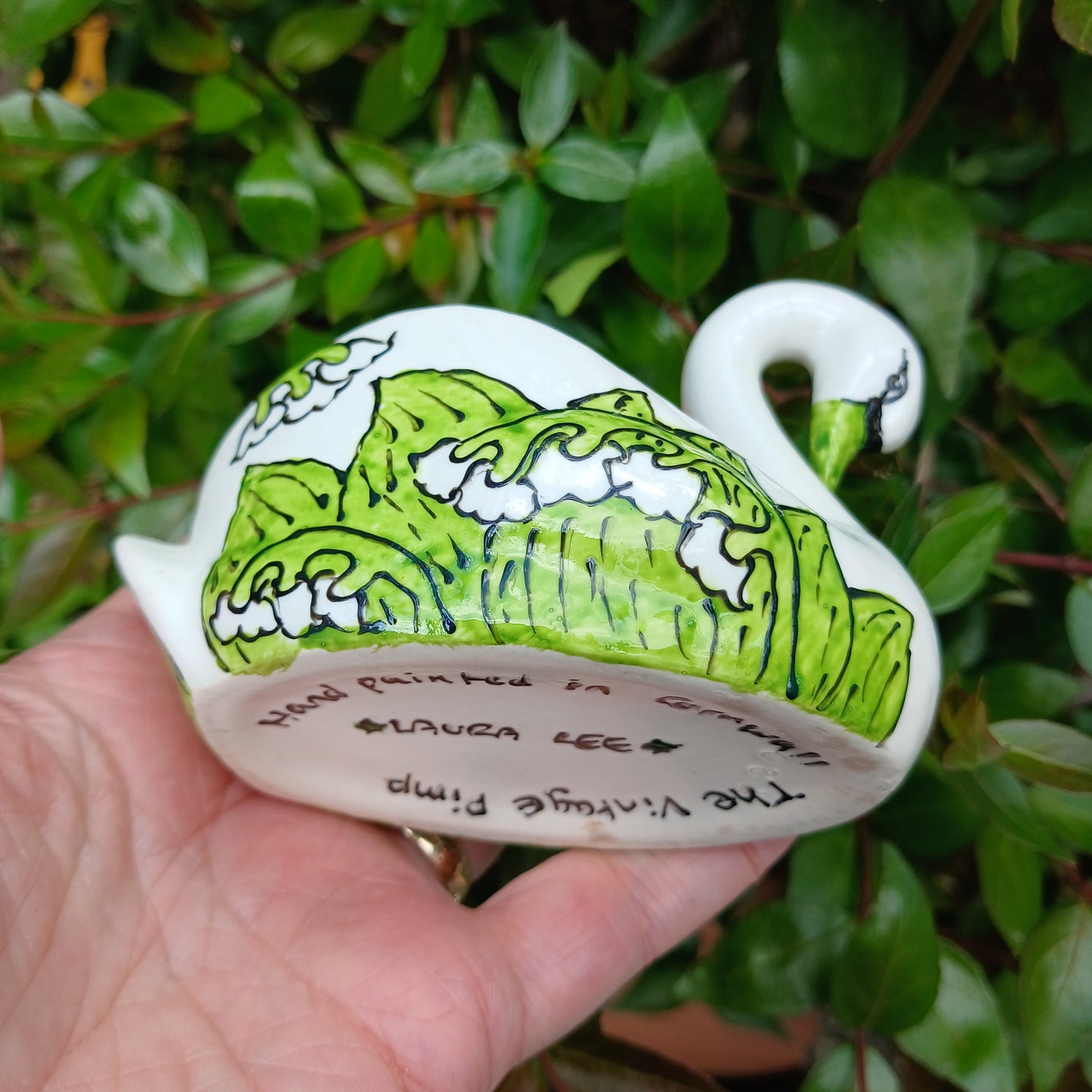 Lily of the Valley Swan - The Vintage Pimp - China Planter - Small