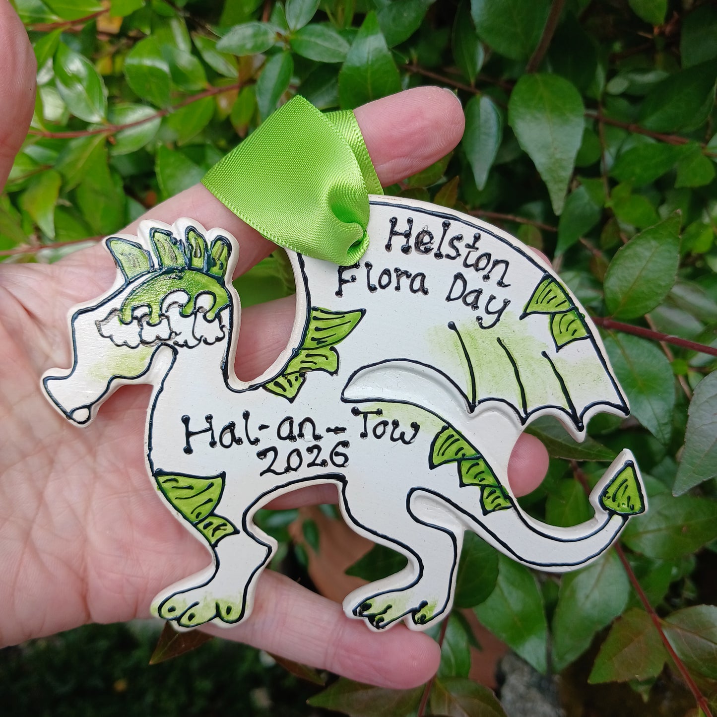 2026 Flora Day Hal-an-Tow Dragon - Lily Of The Valley - Ceramic - Hand painted