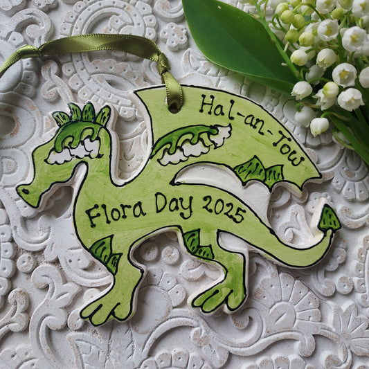 Flora Day 2025 Hal-an-Tow Dragon - Lily Of The Valley - Ceramic - Hand painted