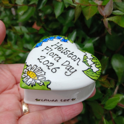 Flora Day 2026 Heart Trinket Box - Daisy - Lily Of The Valley - Bluebells - Hand Painted - Fine China - Style 5
