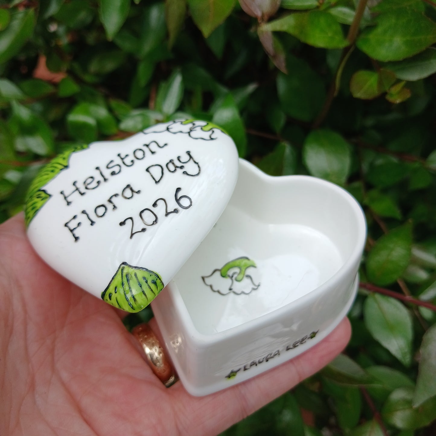 Flora Day 2026 Heart Trinket Box - Daisy - Lily Of The Valley - Bluebells - Hand Painted - Fine China - Style 5