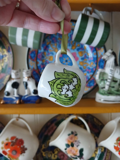 Flora Day 2026 Miniature Jug Ornament - Lily Of The Valley - Hand Painted - Fine China