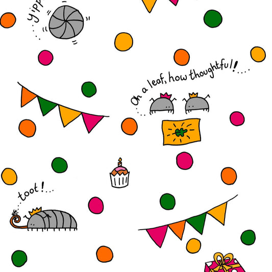Laura Lee Designs Cyril The Woodlouse Party Gift Wrap