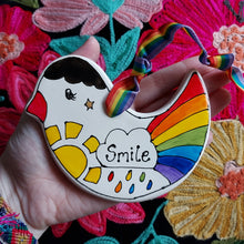 Load image into Gallery viewer, Smile Rainbow Bird - Hanging Decoration - Hand Painted