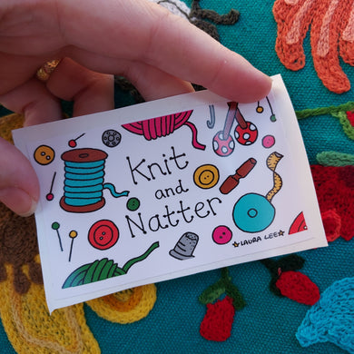 Sale 2nds - Knit and Natter - Vinyl Sticker