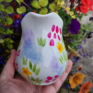 Mummys Flowers Jug - Meadow Flowers - Cottage Florals - Hand Painted - Fine China