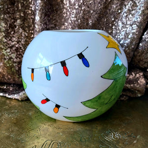 Retro Christmas tree globe vase