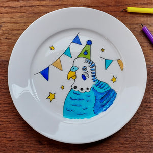 2nds - Budgie Display Plate - Party - Birthday - Wall Decor