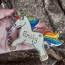 Load image into Gallery viewer, Personalised unicorn ornament
