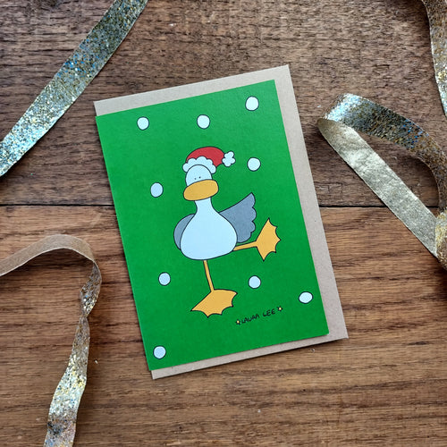 Phil The Seagull Christmas Card by Laura Lee Designs Cornwall