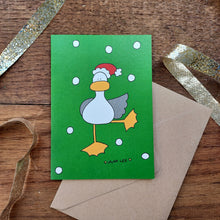 Load image into Gallery viewer, Cornish Christmas Card Festive Seagull by Laura Lee Designs 