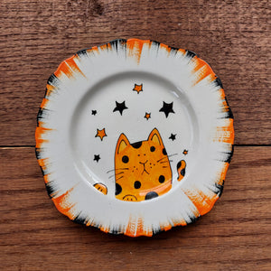 Squash the spotty cat wall plate by Laura Lee Designs 