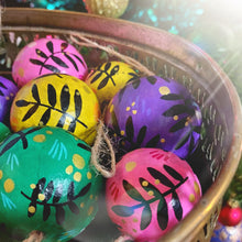Load image into Gallery viewer, Toadstools &amp; Rowan Bauble - Yellow - Small - Papier Mache - Hand Painted