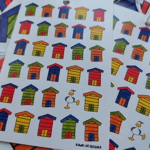 Beach Huts - Gift Wrap - 1 Sheet & 1 Tag - Luxury Gift Wrap - Plastic Free - New Home