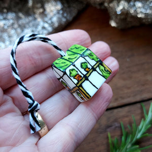 Laura Lee Designs miniature greenhouse ornament