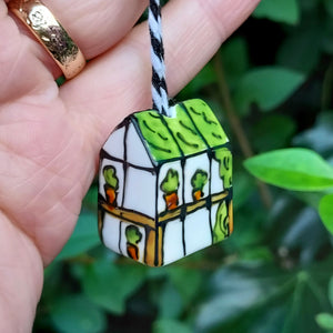 miniature greenhouse tree decoration by Laura Lee