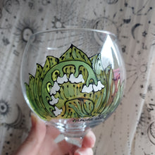 Load image into Gallery viewer, lily of the valley gin glass by Laura Lee Designs Cornwall hand painted