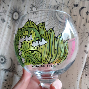 signed Laura Lee Lily of the valley gin glass