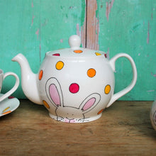 Load image into Gallery viewer, Bunny Teaset For Two - Teapot - Teacups - Hand Painted - Fine China