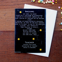 Load image into Gallery viewer, Awesome teacher card by Laura Lee Designs 