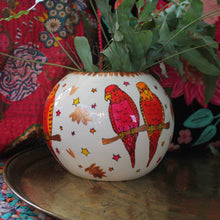 Load image into Gallery viewer, pink orange and red budgies with stars