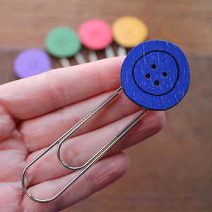 Royal blue button bookmark by Laura Lee Designs Cornwall