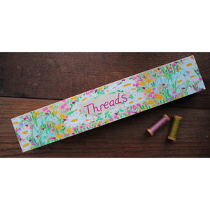 wooden box in pretty florals for storing threads and embroidery silks