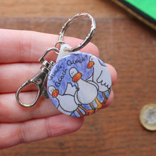 Load image into Gallery viewer, Quacking ducks funny duck keyring by Laura Lee Designs 