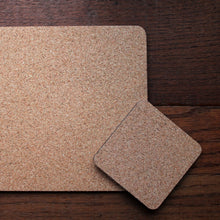 Load image into Gallery viewer, cork backing on coasters and placemats