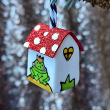 Load image into Gallery viewer, Fairytale frog mushroom house bauble by Laura Lee Designs