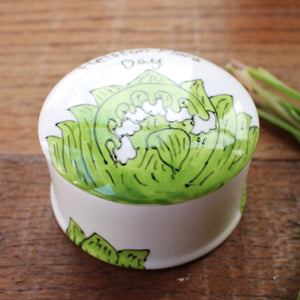 Lily of the valley hand painted trinket by by Laura Lee Designs Cornwall