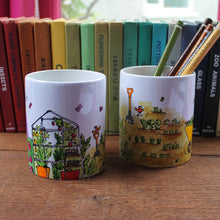 Load image into Gallery viewer, Hand painted gardeners pet pot Laura Lee designs 