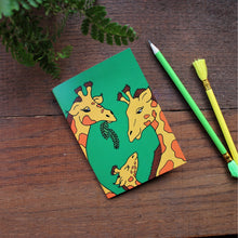 Load image into Gallery viewer, Giraffe notebook colourful pocket book by Laura Lee designs Cornwall