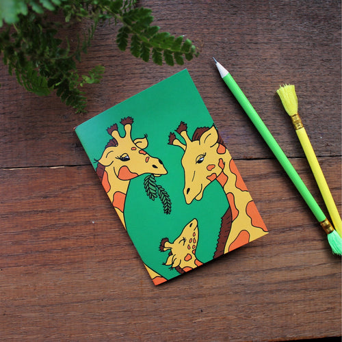 Giraffe notebook colourful pocket book by Laura Lee designs Cornwall