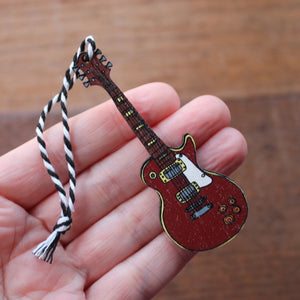 Electric Guitar Hanging Decoration - Les Paul - Wooden - Ornament