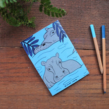 Load image into Gallery viewer, hippo note book by Laura Lee Designs 