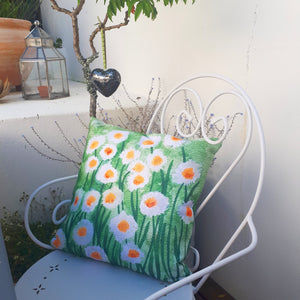 Daisies Cushion - Watercolour - Cottage Garden - Pillow