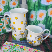 Load image into Gallery viewer, Daisies Milk Jug - Hand Painted - Fine China - Half Pint - Creamer
