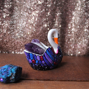 Crystal keeper swan dish by Laura Lee Designs 