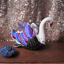 Load image into Gallery viewer, swan crystal holder planter by Laura Lee Designs 