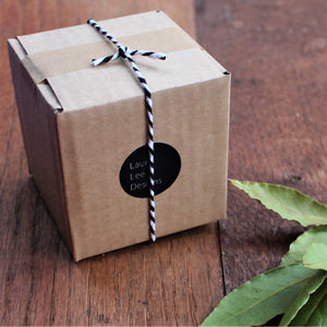 Laura Lee Designs Kraft Gift box with black and white bakers twine