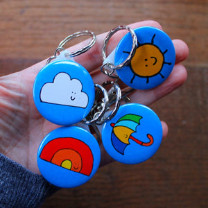 Merry weather keryings by Laura lee designs rainbow cloud sun and umbrella