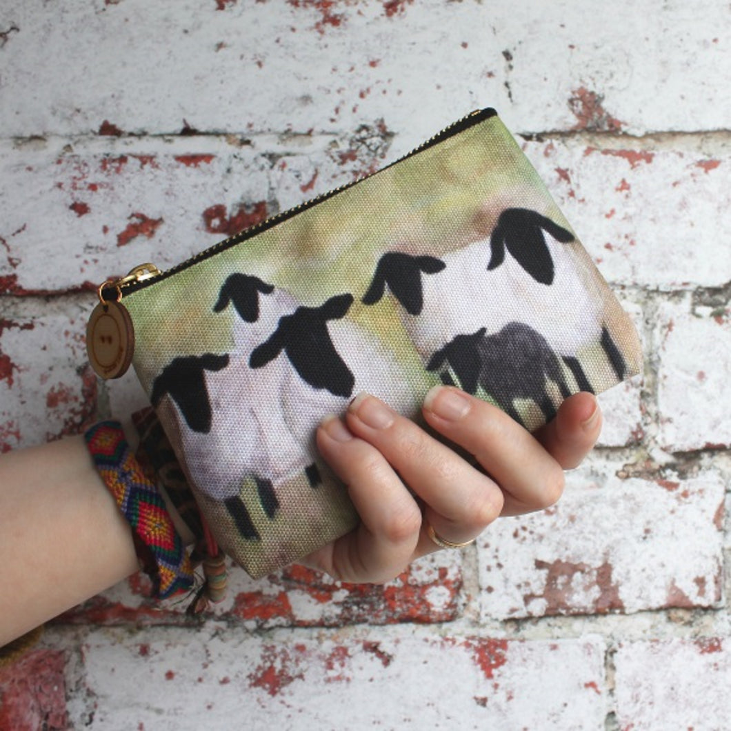 Light green purse Suffolk sheep knitters pouch Laura Lee Designs Cornwall