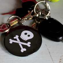Load image into Gallery viewer, Goth skull bottle opener keyring by Laura Lee Designs Cornwall