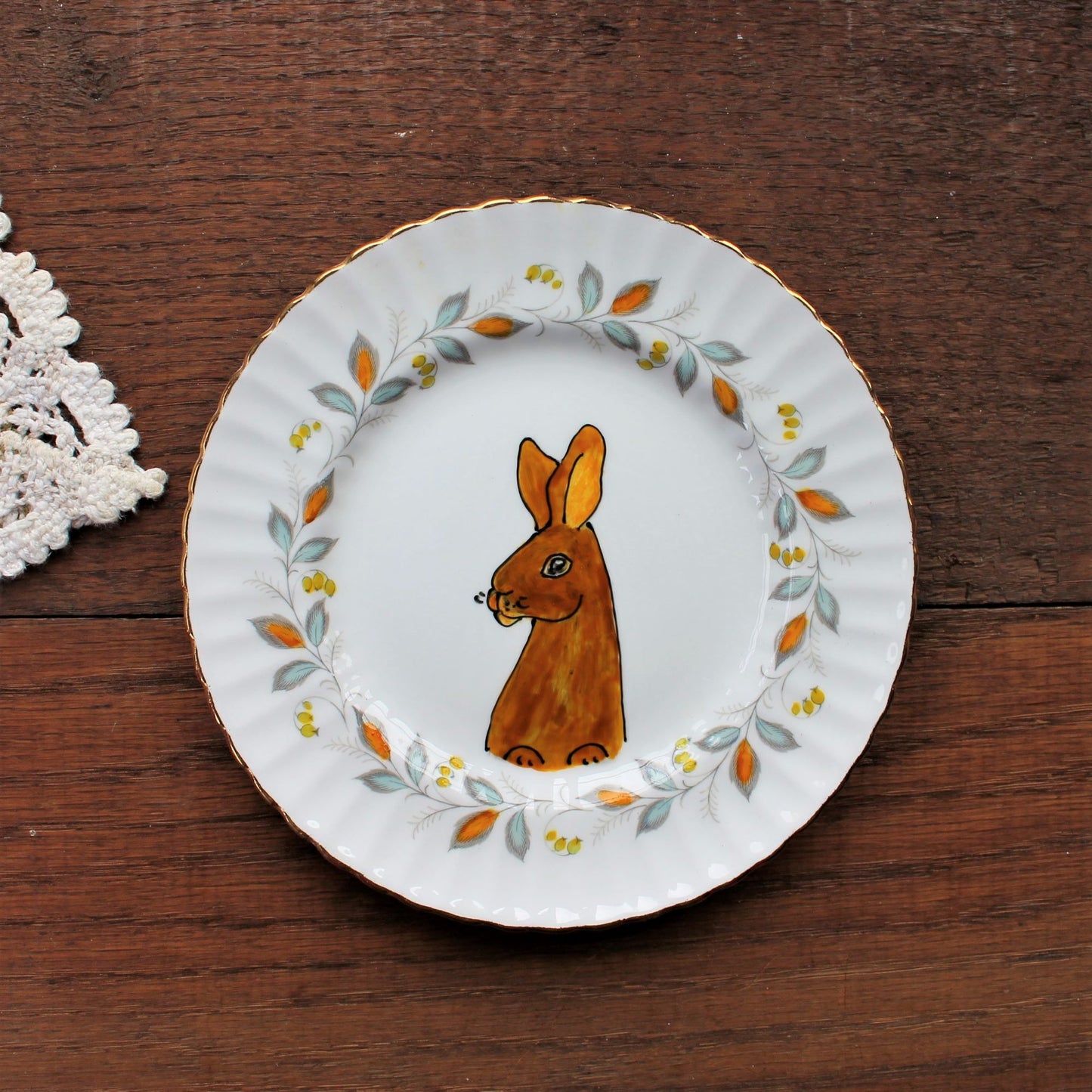 Brown Rex rabbit the vintage pimp by Laura Lee Designs Cornwall