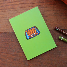 Load image into Gallery viewer, Vintage radio note book in green by Laura Lee Designs 