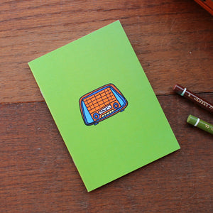 Vintage radio note book in green by Laura Lee Designs 
